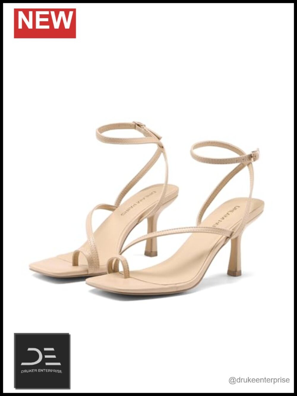 Faux Leather Kitten Heel Square Toe Ankle Strap Sandals for Women Party Wedding